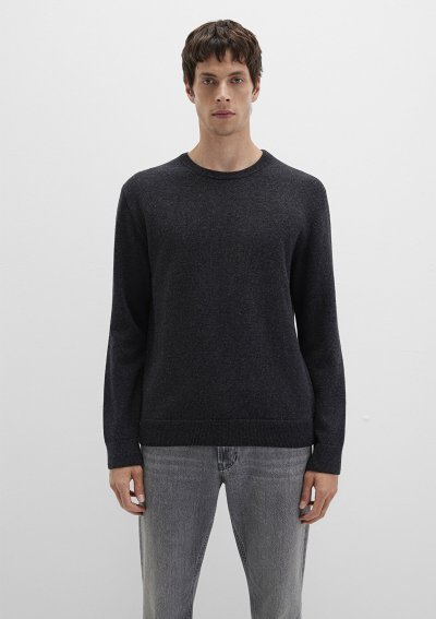 BİSİKLET YAKA KAZAK Koyu Antrasit Melanj