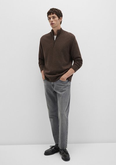 HALF ZIP KAZAK Seal Brown