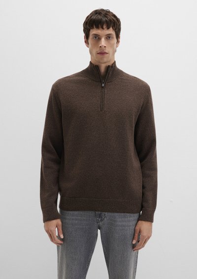 HALF ZIP KAZAK Seal Brown