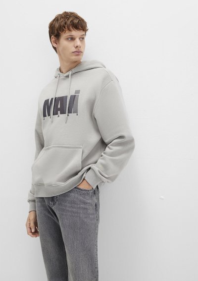 MAVİ BASKILI SWEATSHIRT Mineral Gri