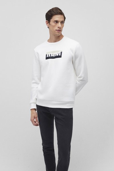 MAVİ SWEATSHIRT  Kırık Beyaz