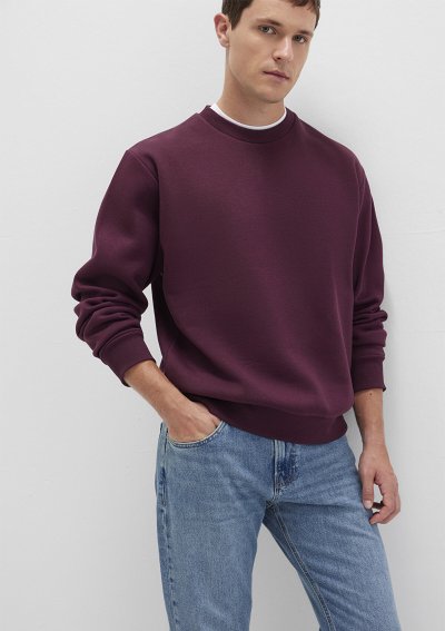 BİSİKLET YAKA SWEATSHIRT  Şarap Bordo