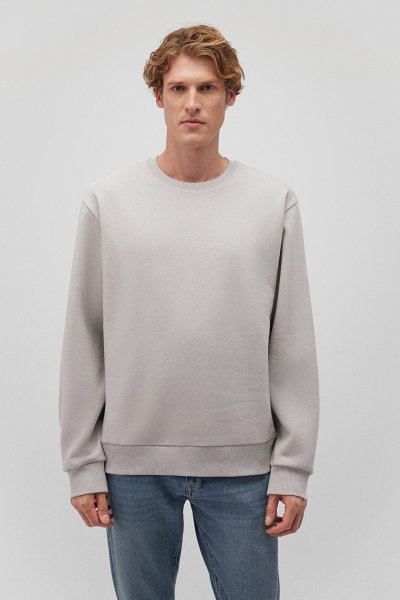 BİSİKLET YAKA SWEATSHIRT  Açık Gri