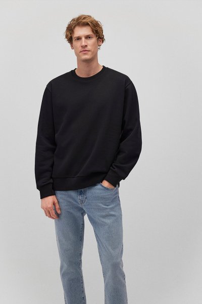 BİSİKLET YAKA SWEATSHIRT  Siyah