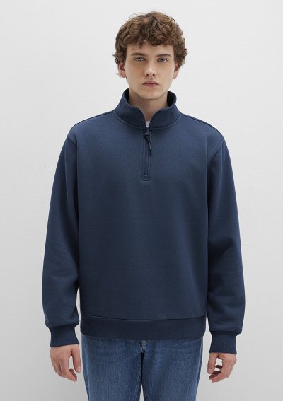 YARIM FERMUARLI SWEATSHIRT Gece Lacivert