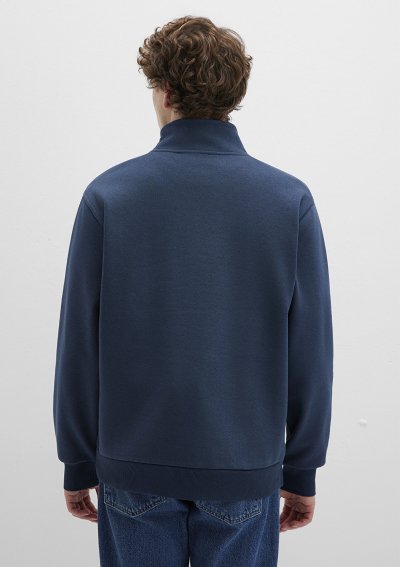 YARIM FERMUARLI SWEATSHIRT Gece Lacivert