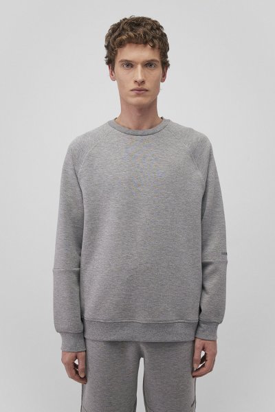 BİSİKLET YAKA SWEATSHIRT  Gri Melanj