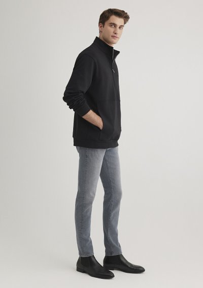 HALF ZIP SWEATSHIRT Siyah