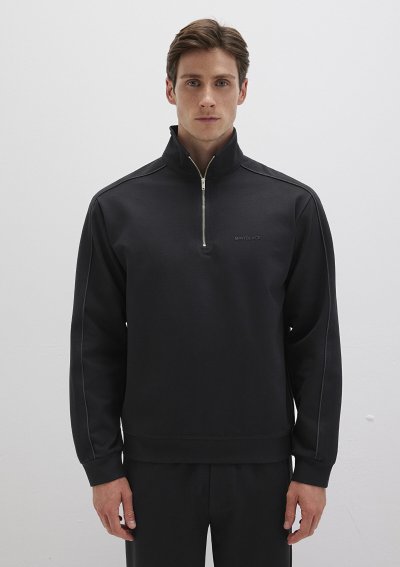 HALF ZIP SWEATSHIRT  Siyah