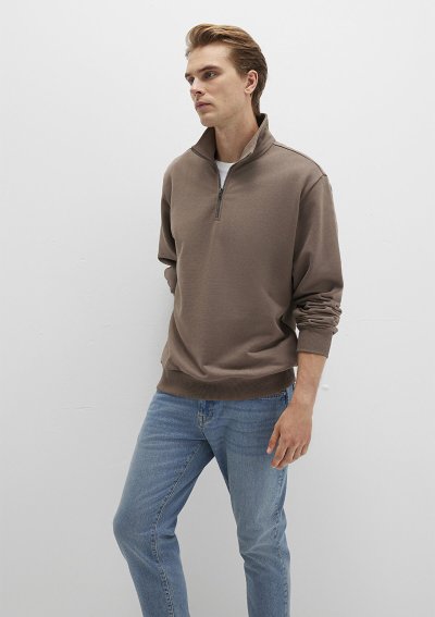 HALF ZIP SWEATSHIRT Walnut