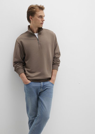 HALF ZIP SWEATSHIRT Walnut