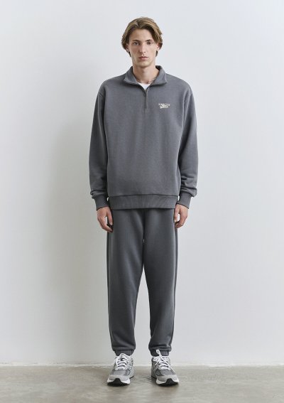 MAVİ LOGO BASKILI YARI FERMUARLI SWEATSH