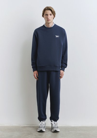 MAVİ LOGO BASKILI BİSİKLET YAKA SWEATSHI