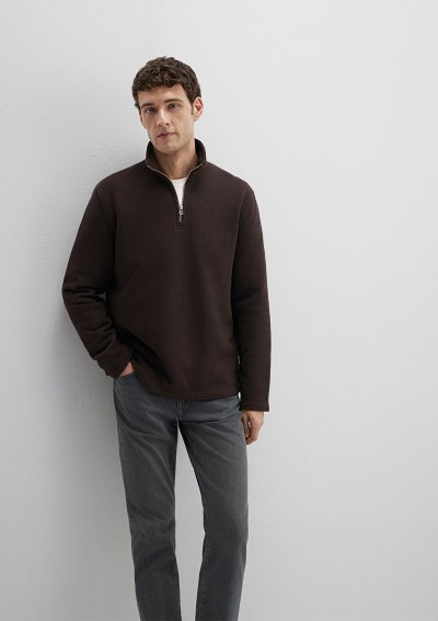 HALF ZIP SWEATSHIRT Ganache