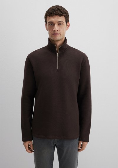 HALF ZIP SWEATSHIRT Ganache
