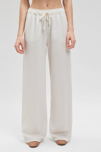 DOKUMA PANTOLON Beyaz