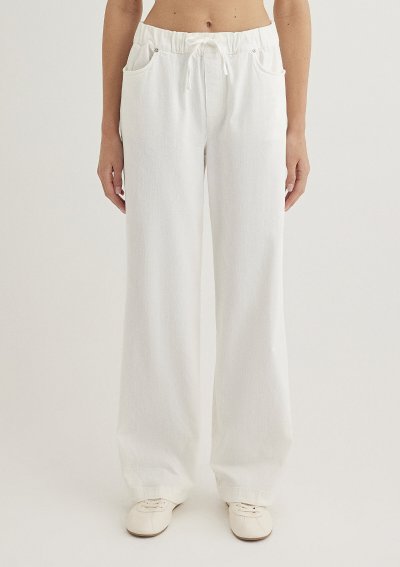 DOKUMA PANTOLON Kırık Beyaz