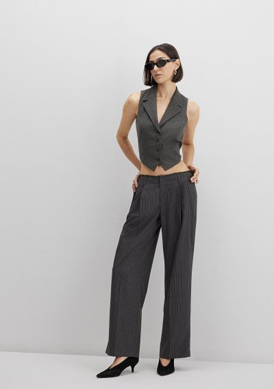 DOKUMA PANTOLON Antrasit Pin Stripe