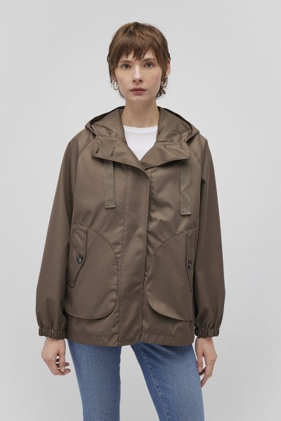 KAPÜŞONLU CEKET Koyu Vizon