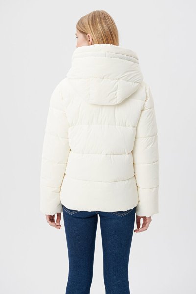 KAPÜŞONLU CEKET Toz Beyaz