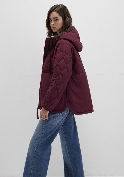 KAPŞONLU CEKET Maroon Banner