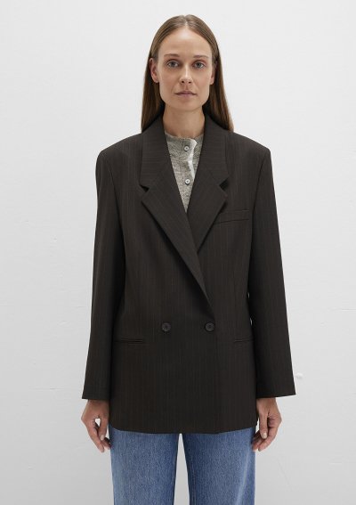 DOKUMA BLAZER CEKET Kahverengi Çizgili