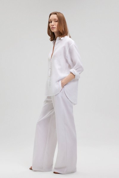 UZUN KOLLU GÖMLEK Beyaz