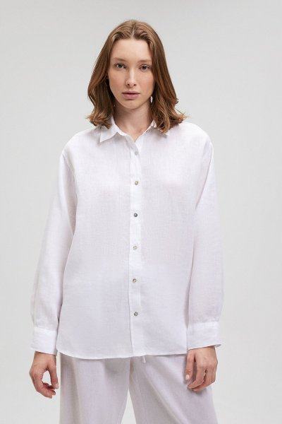 UZUN KOLLU GÖMLEK Beyaz