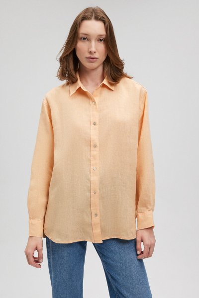 UZUN KOLLU GÖMLEK Caramel Cream