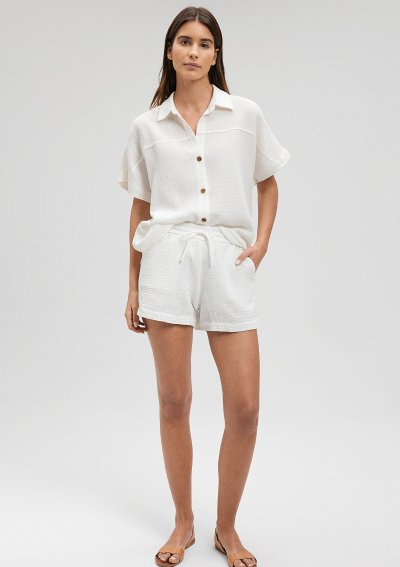 KISA KOLLU GÖMLEK Kırık Beyaz