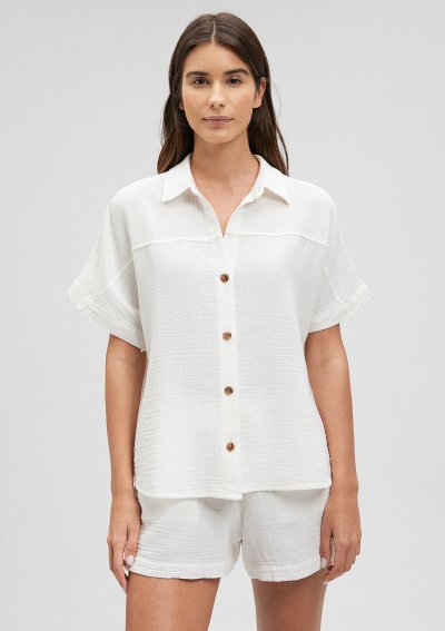 KISA KOLLU GÖMLEK Kırık Beyaz