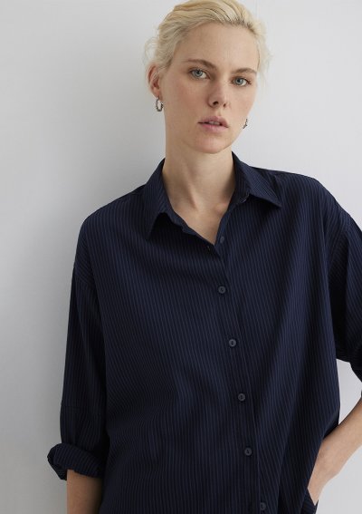 UZUN KOLLU GOMLEK Gökyüzü Lacivert