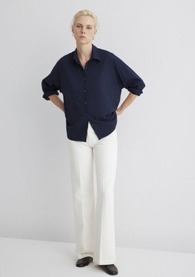 UZUN KOLLU GOMLEK Gökyüzü Lacivert