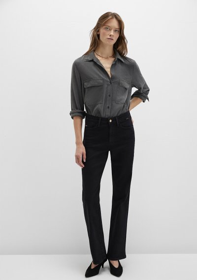 UZUN KOLLU GÖMLEK Koyu Gölge Gri