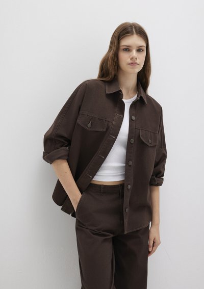 UZUN KOLLU OVERSHIRT Hot Fudge