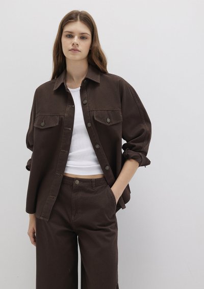 UZUN KOLLU OVERSHIRT Hot Fudge