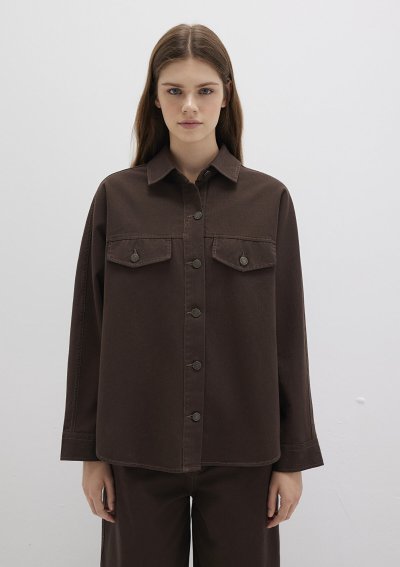 UZUN KOLLU OVERSHIRT Hot Fudge