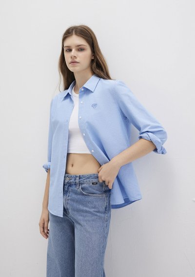 UZUN KOLLU GÖMLEK Bebe Mavisi