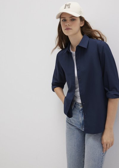 UZUN KOLLU GÖMLEK Koyu Lacivert