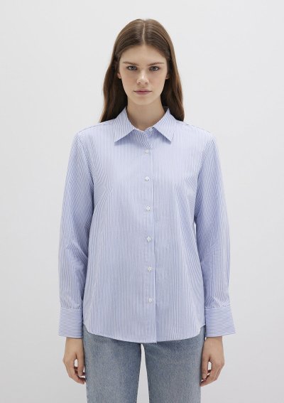 UZUN KOLLU GÖMLEK Açık Mavi Çizgili