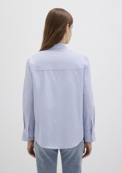 UZUN KOLLU GÖMLEK Açık Mavi Çizgili