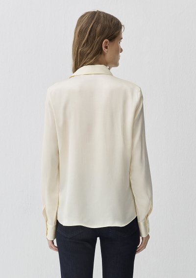 UZUN KOLLU DOKUMA GÖMLEK  Açık Ekru