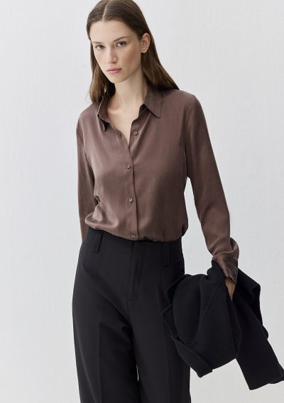 UZUN KOLLU DOKUMA GÖMLEK  Chocolate Mart