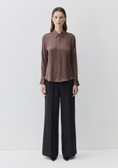 UZUN KOLLU DOKUMA GÖMLEK  Chocolate Mart