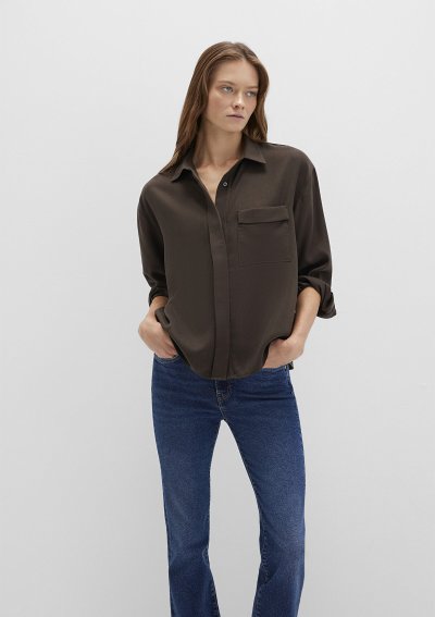 UZUN KOLLU DOKUMA GÖMLEK  Slate Black