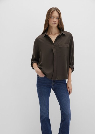 UZUN KOLLU DOKUMA GÖMLEK  Slate Black