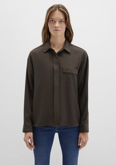 UZUN KOLLU DOKUMA GÖMLEK  Slate Black