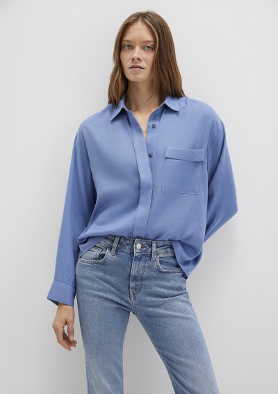 UZUN KOLLU DOKUMA GÖMLEK  Troposfer