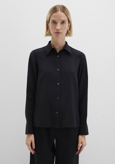 UZUN KOLLU DOKUMA GÖMLEK  Siyah