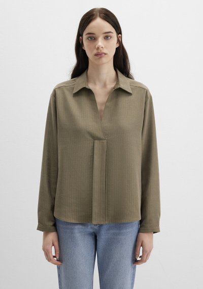 DOKUMA BLUZ Koyu Kahve